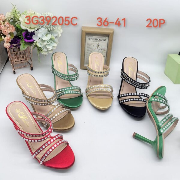 Sandales femmes à talons perlées