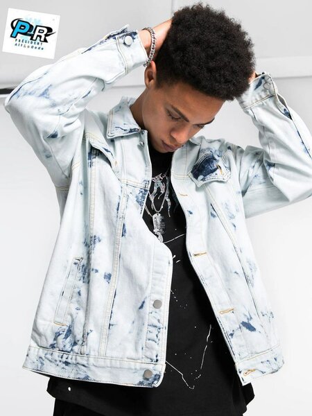 Veste en jean délavée tendance