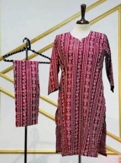 Chunri Design Block Print shalwar kameez