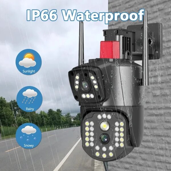 Dual lenses ptz outdoor waterproof camera