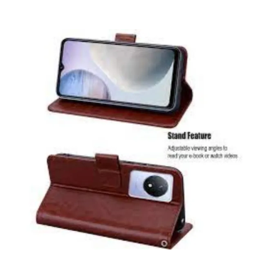 Vivo Y02 Y02A Y02T Vivo Y11 2023 Case, Premium PU Leather Magnetic Shockproof Book Stand Folio Flip Wallet Case Cover with Card Holder high