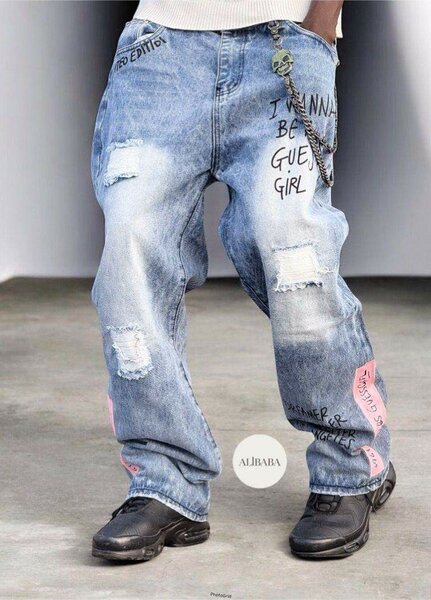 Jeans décontractés punk