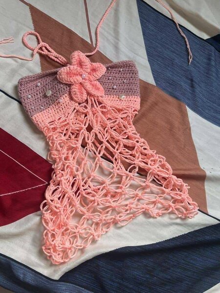 Top d'été en crochet bohème