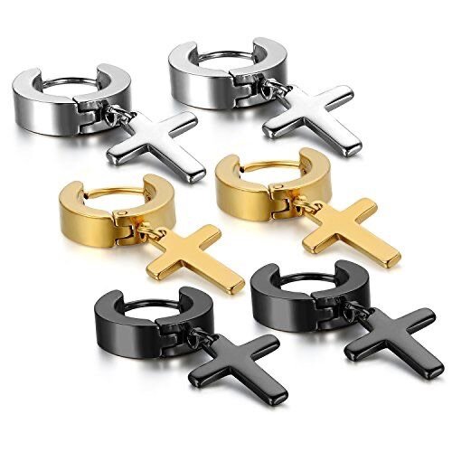 Boucles d'oreilles croix tendance