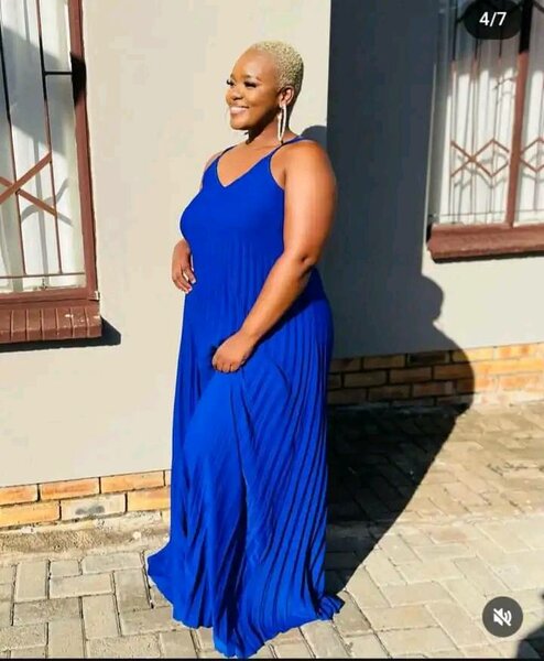 Women's Long Blue Dress with straps