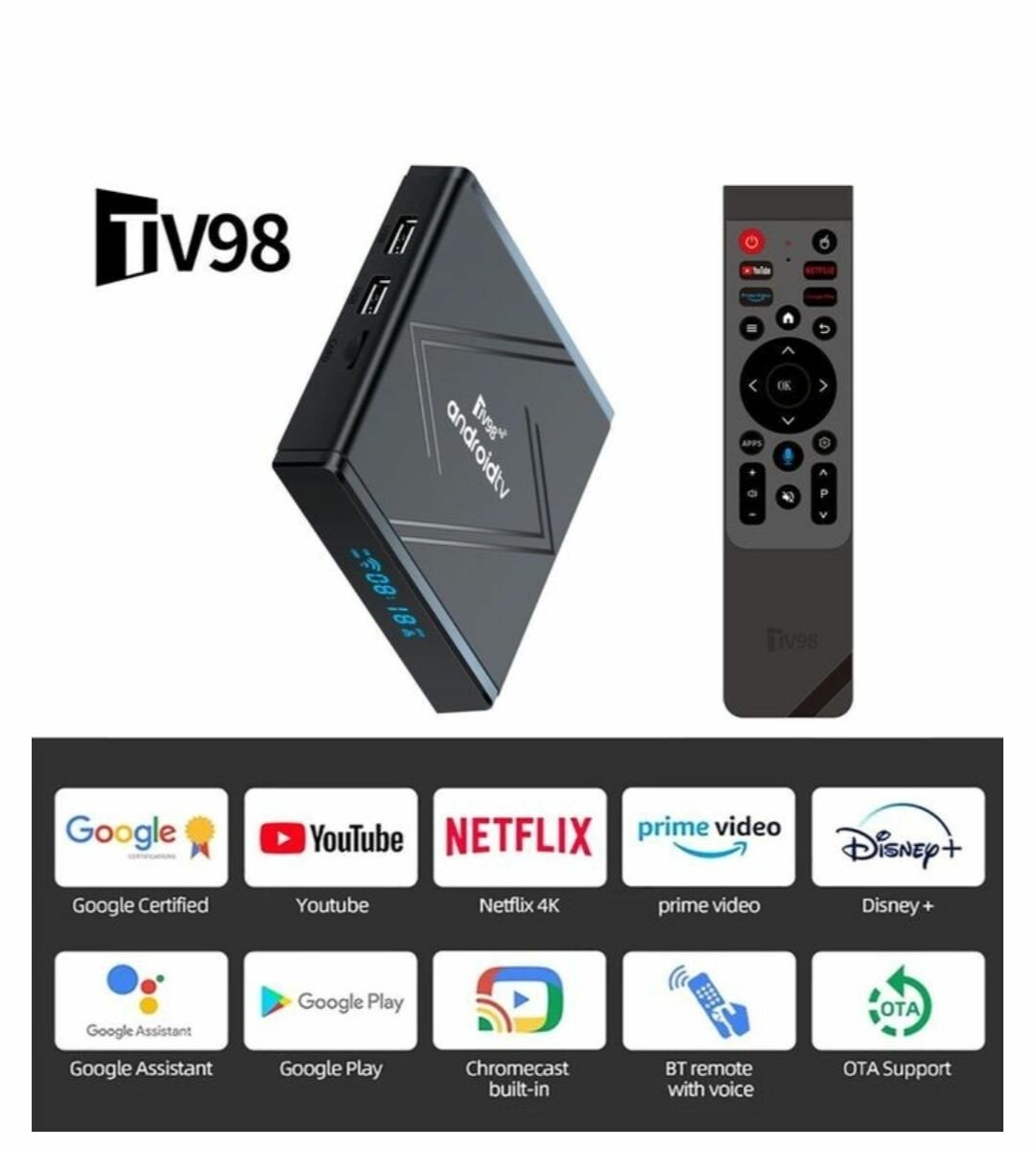 Box TV Android TV98 8K HDR
