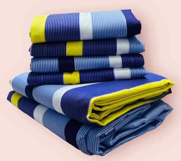  set includes 2 flat bedsheets and 4 standard pillowcases.