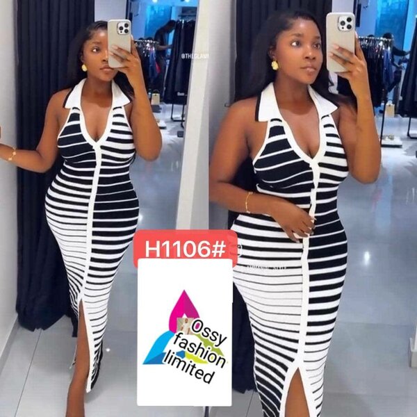 Robe rayée élégante femme