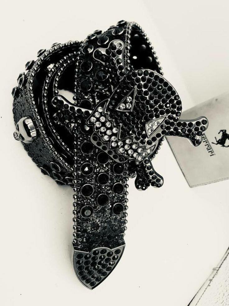 Ceinture Crâne Strass Rock