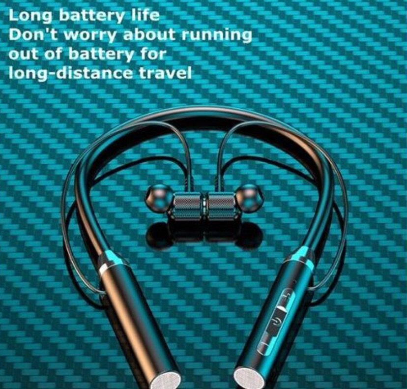 Bluetooth headphones neckband Black
