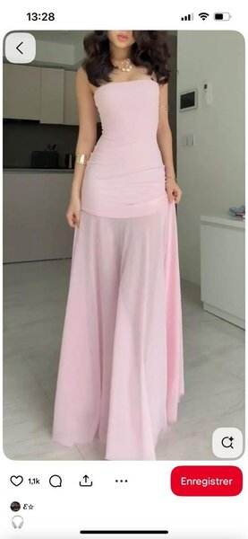 Robe de soirée rose élégante