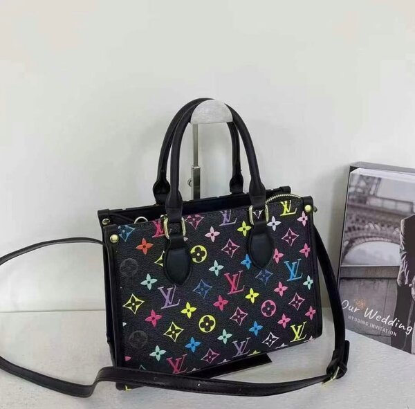 Sac à main en cuir multicolore