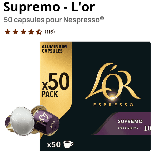 Capsules Café Supremo L'or
