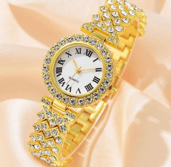 Montre Femme Luxe Quartz Doré