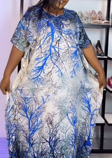 Dress with print blue