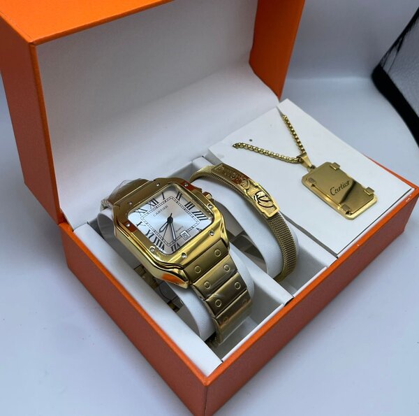Coffret Montre et Bracelet Doré