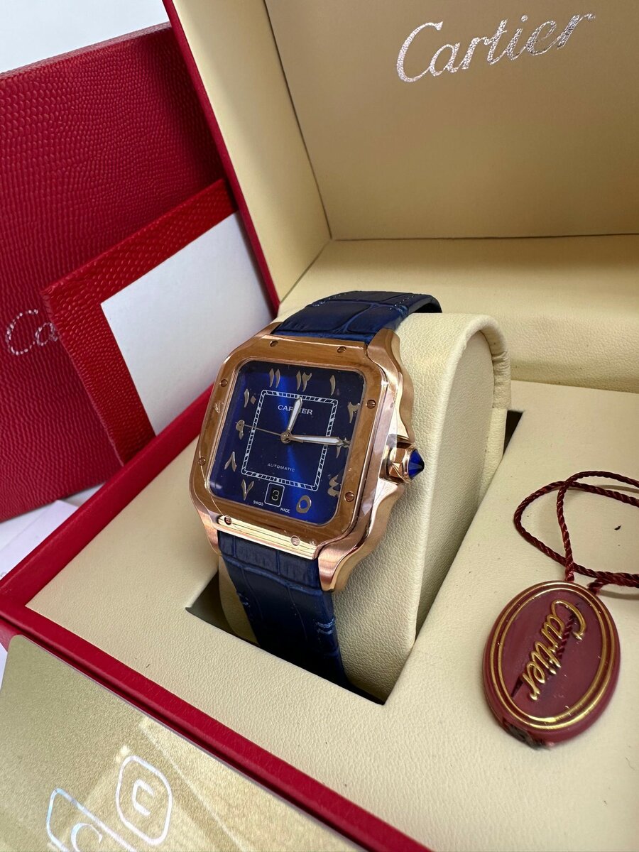Classic Cartier Santos Leather Watch