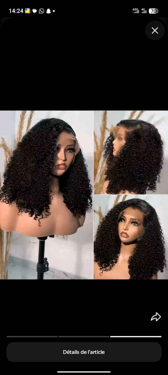 Perruque Bouclée Naturelle