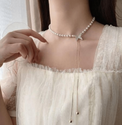 Collier Perles Élégant Femme