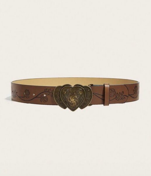 Ceinture cuir boucle coeur