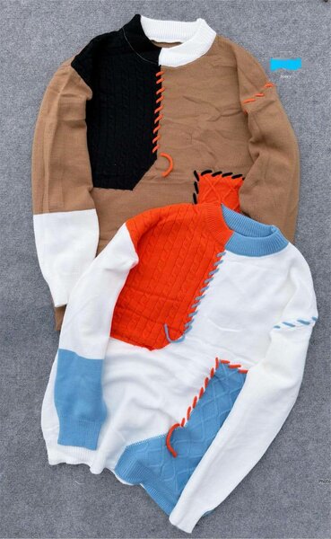 Pulls patchwork colorés