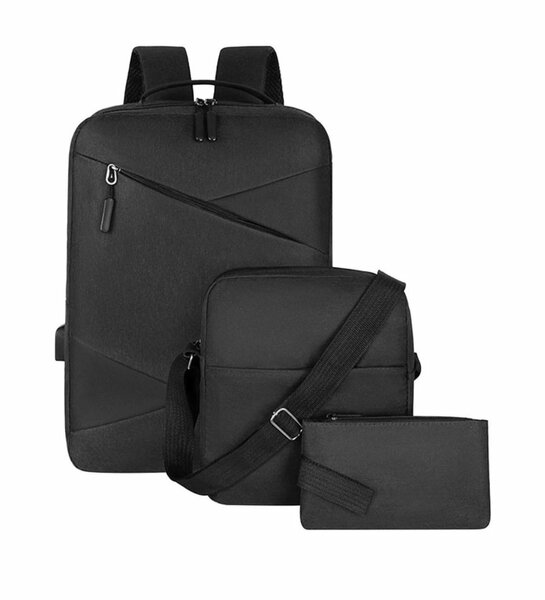 3PCS LARGE CAPACITY WATERPROOF NYLON BACKPACK HAND BAG SHOUL