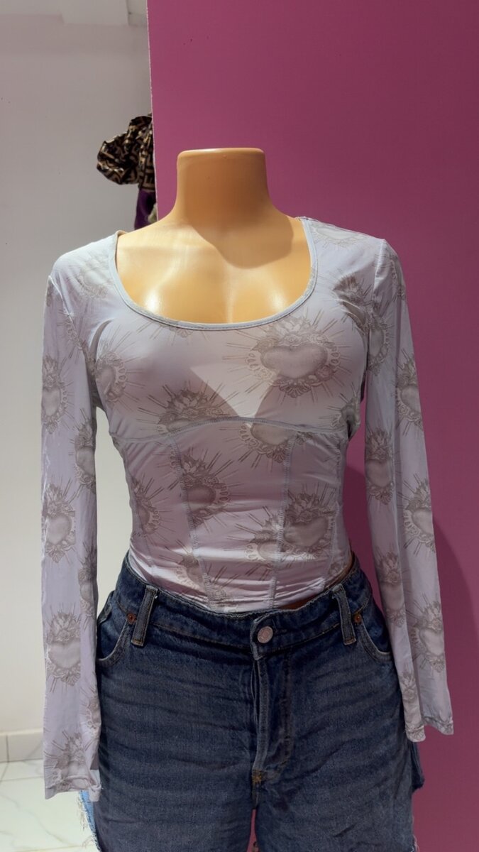 Top à Manches Longues Fleuri