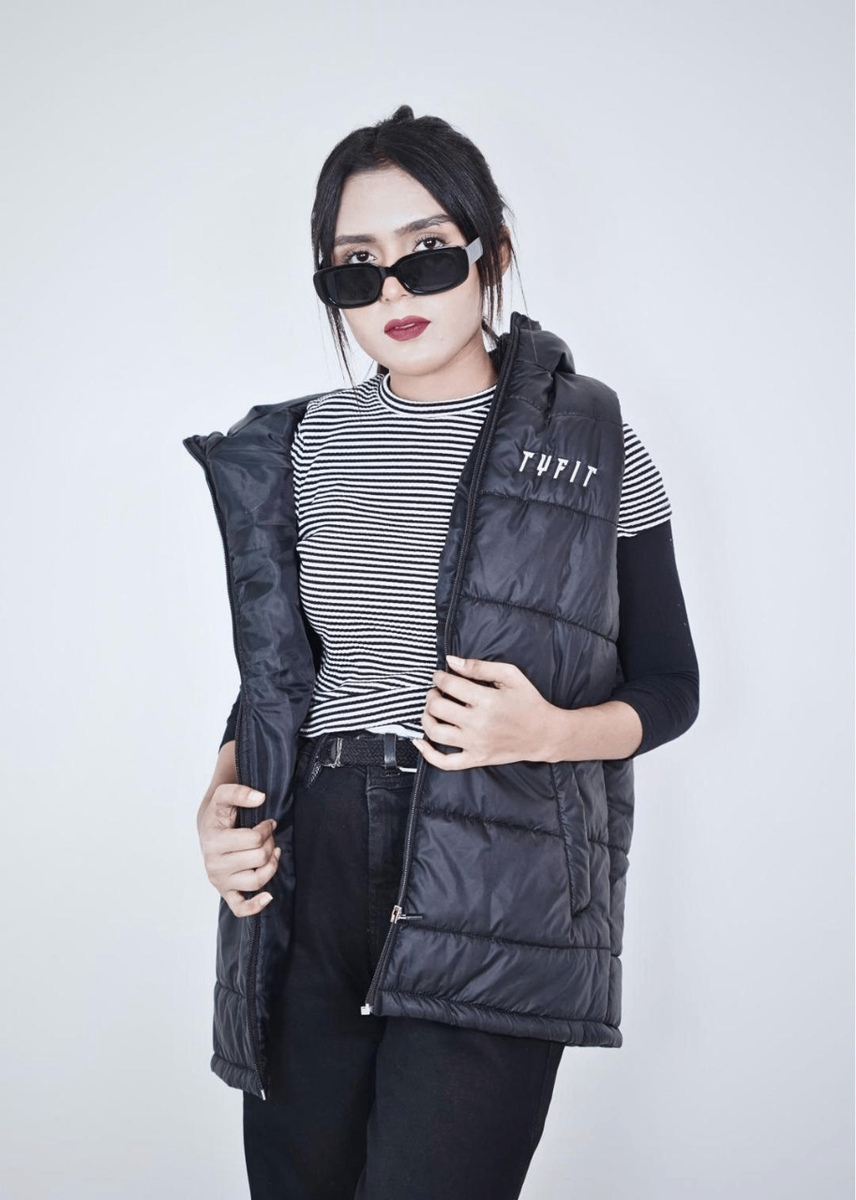 Comfortable black parachute hooded jacket-1 pc for stylish