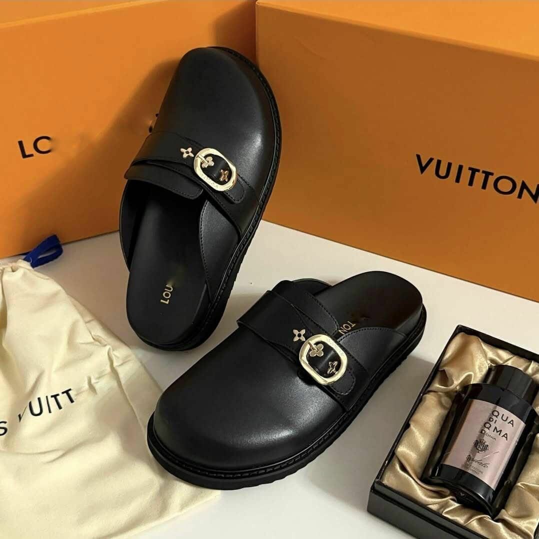 Mules élégantes en cuir luxe