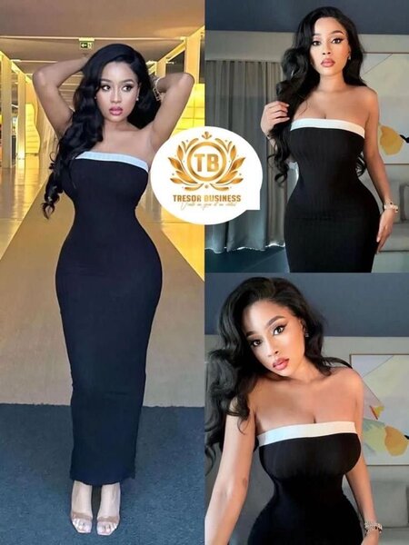 Robe élégante noire bustier