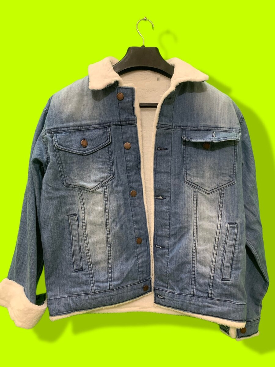 Sky Blue Full Fur Denim Jacket