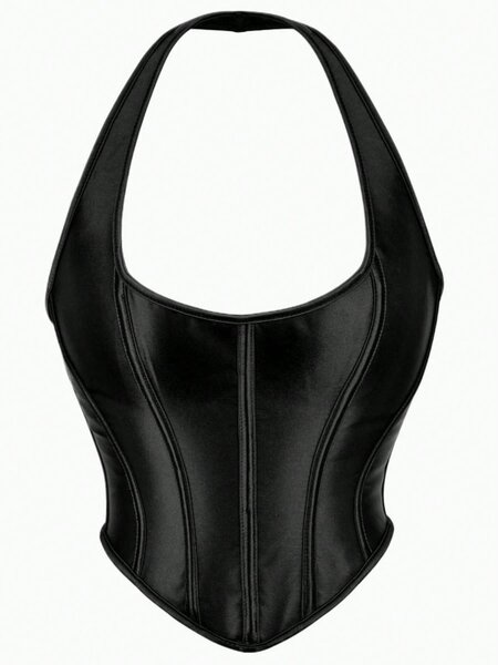 Corset noir en cuir