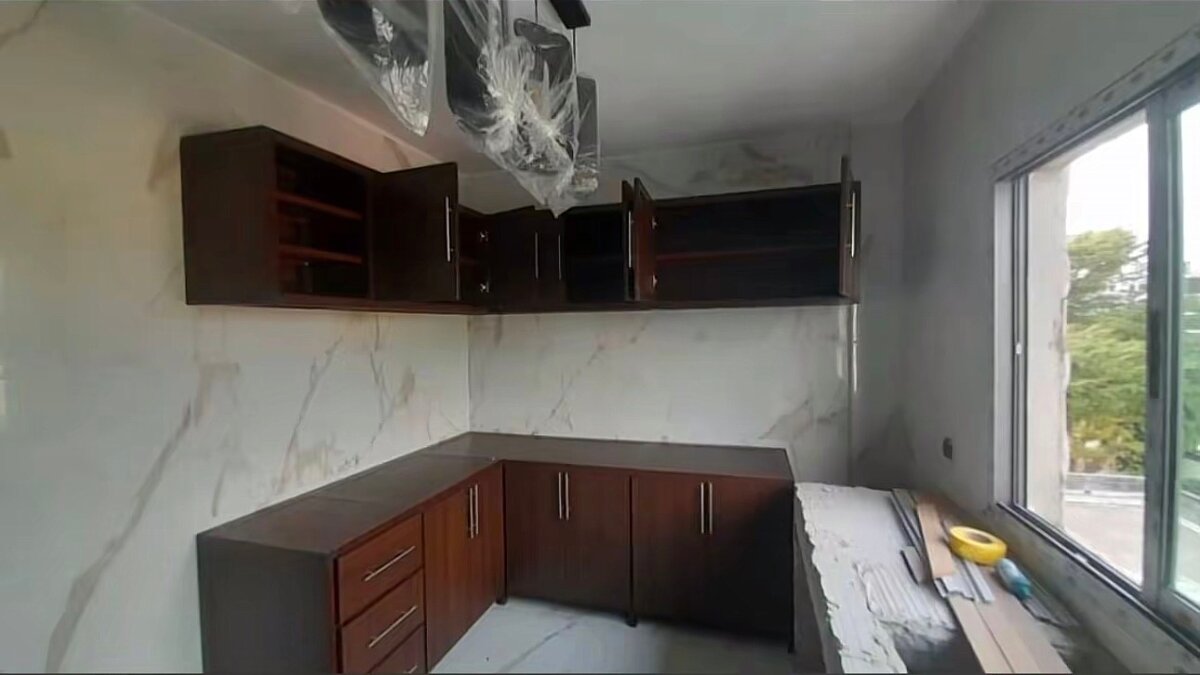 Dark Brown Corner Kitchen Cabinet