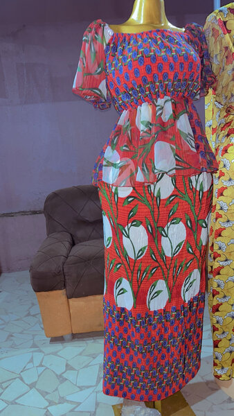 Robe longue florale ethnique