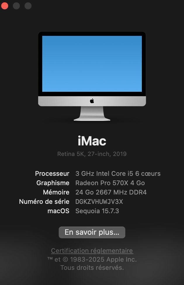 iMac 27 pouces Retina 5K 2019