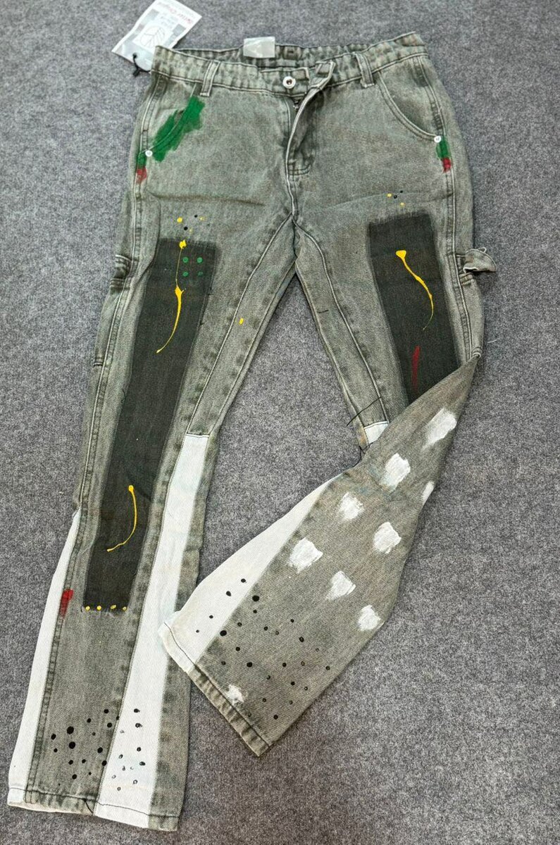 Jean patchwork tendance unisexe