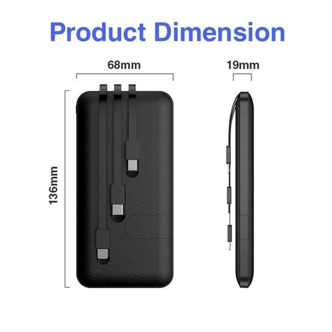 20000 Mah Power Bank for Apple, Android Type-C Devices