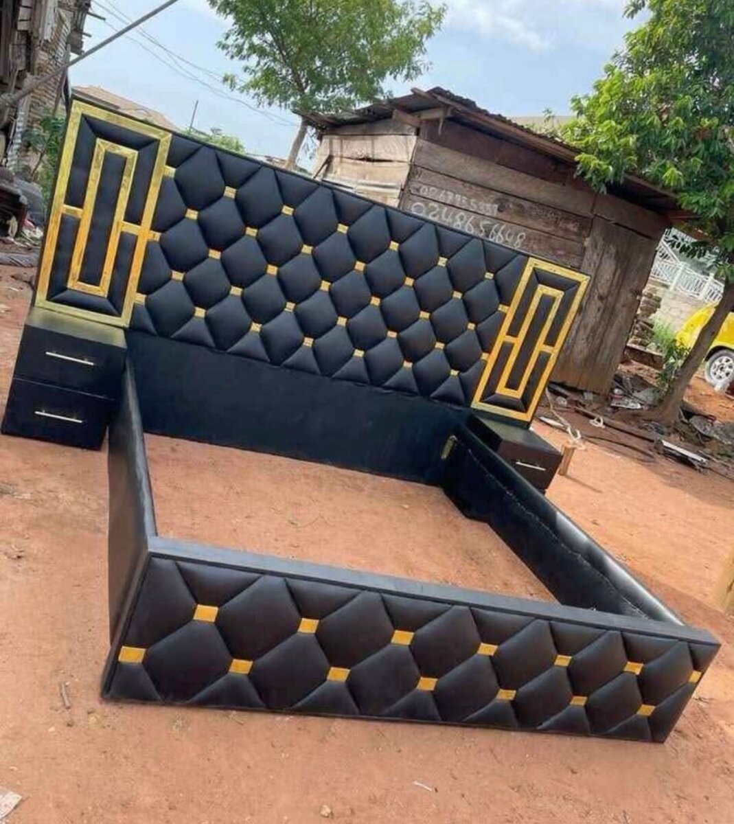 Lit design luxueux noir