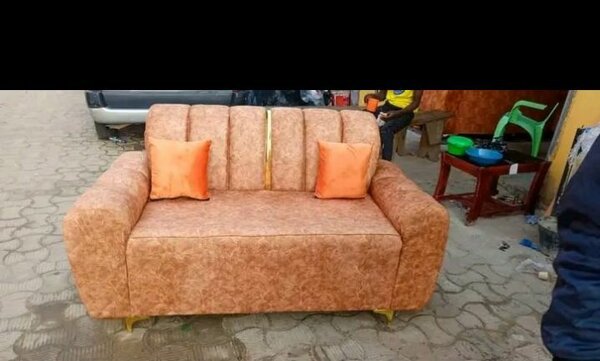 Canapé 3 places en tissu orange