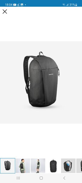 10l quechua black  bag