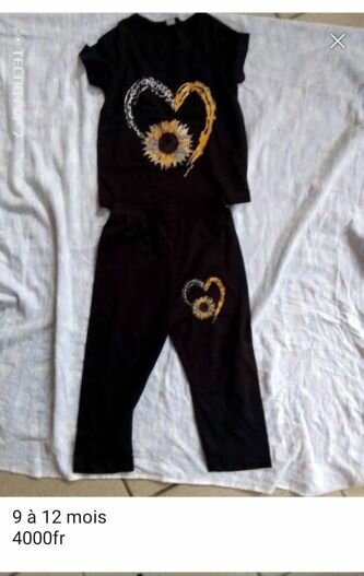 Ensemble bébé motif cœur