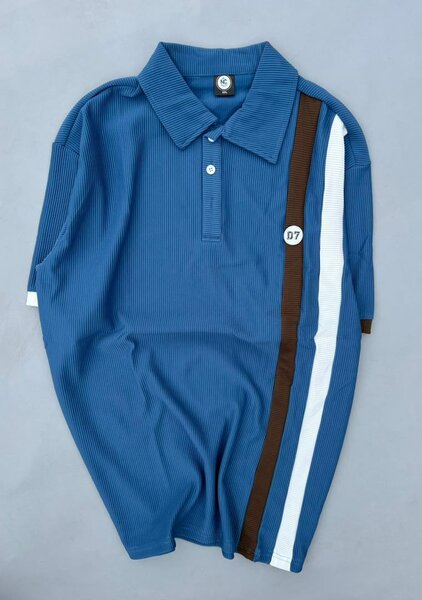 Polo tendance à rayures unisexes