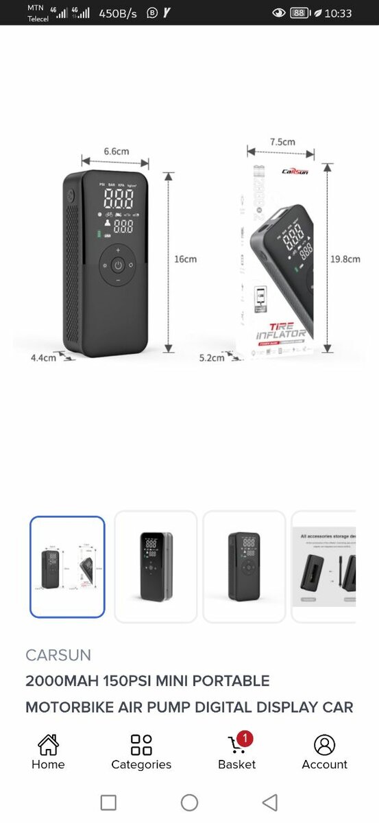 AIR PUMP DIGITAL DISPLAY CAR INFLATABLE PUMP SUPPORT