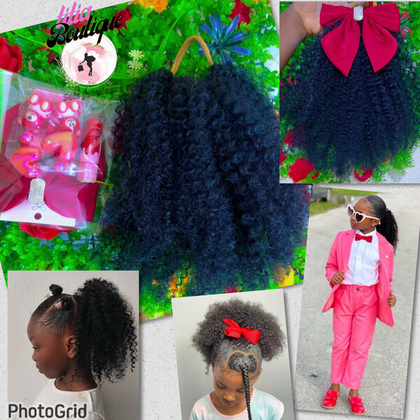 Queue de cheval bouclée enfant