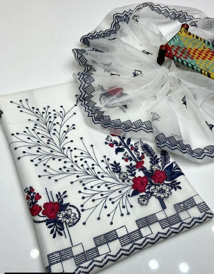 3 PCs unstitched women's suit