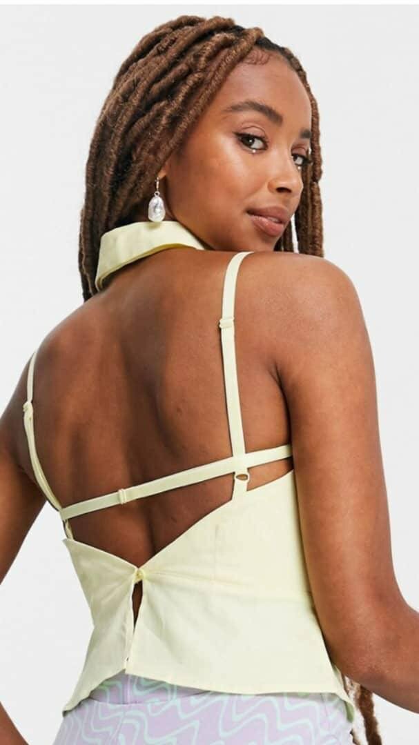 Yellow backless top