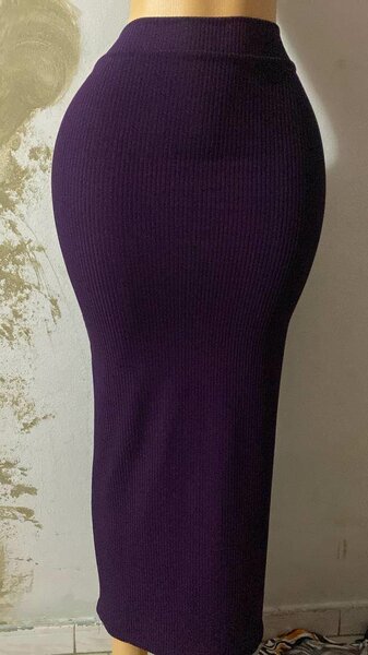 Jupe longue moulante violette