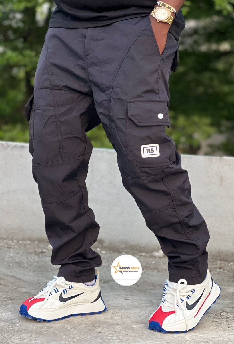 Pantalon cargo noir homme