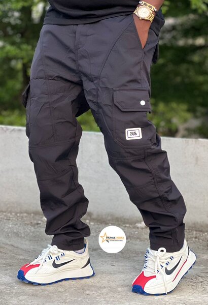 Pantalon cargo noir homme