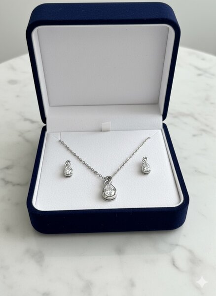 Élégant ensemble bijoux argent